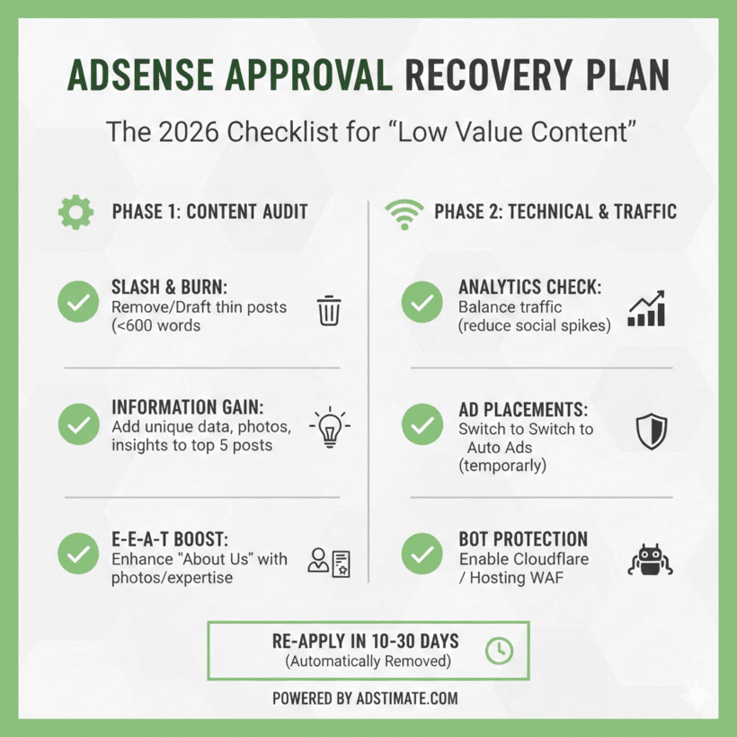 Adstimate Adsense Checklist